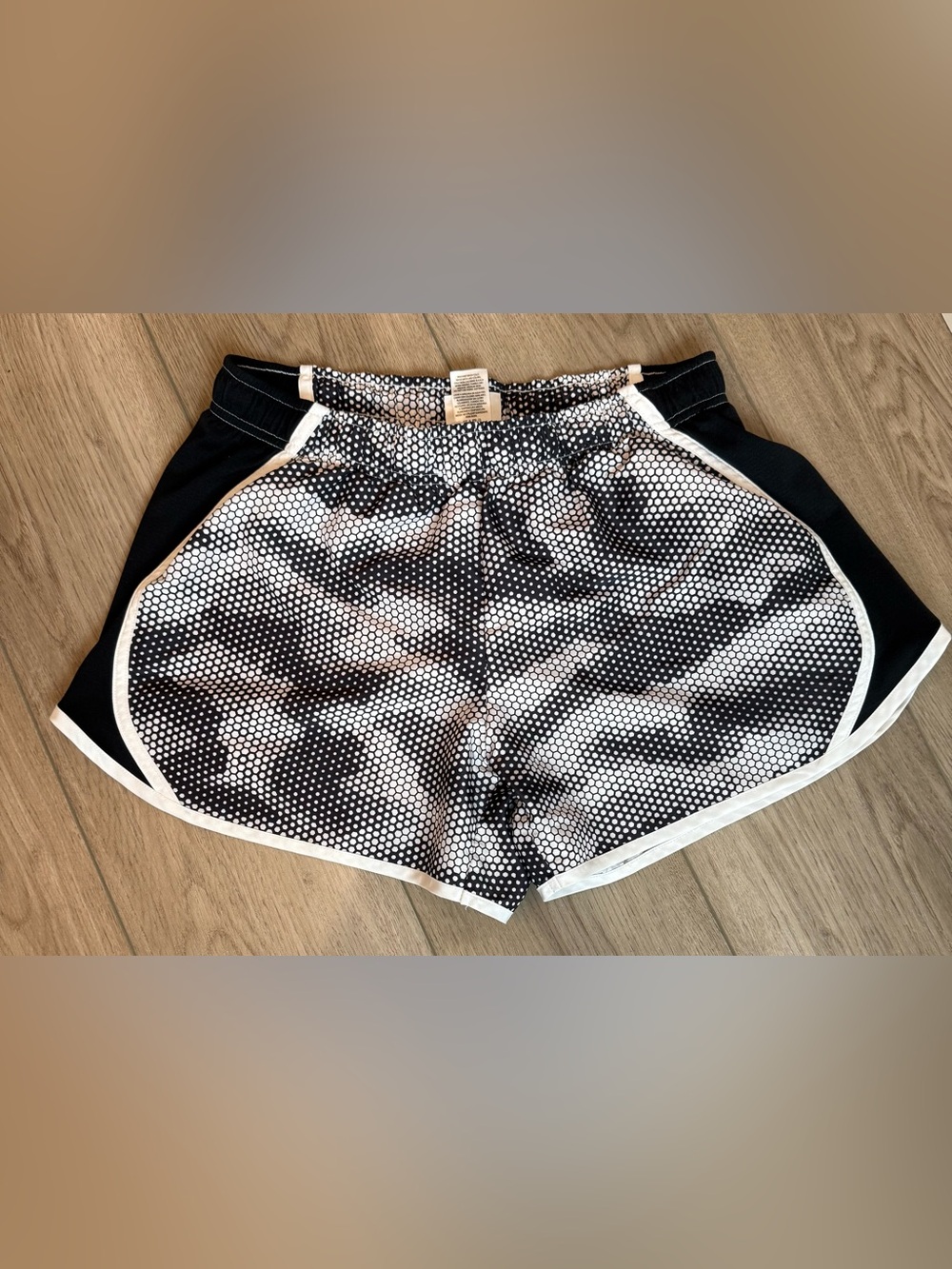 Danskin Now Black and White Dot Print Athletic Shorts